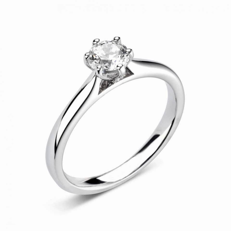The Poppy Platinum Round Brilliant Cut Diamond Solitaire Engagement Ring