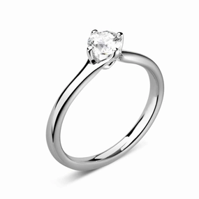 The Primrose Platinum Round Brilliant Cut Diamond Solitaire Engagement Ring