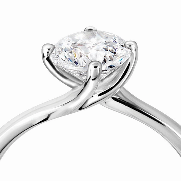 The Rose Platinum Round Brilliant Cut Diamond Solitaire Engagement Ring