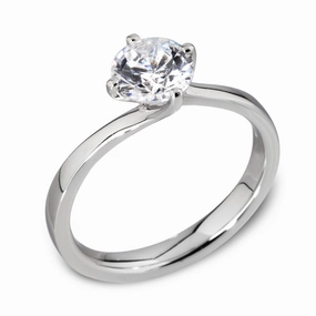 The Rose Platinum Round Brilliant Cut Diamond Solitaire Engagement Ring