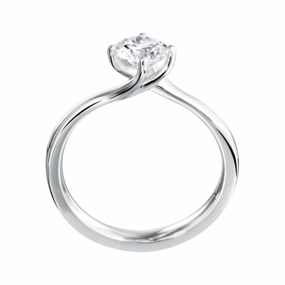 The Rose Platinum Round Brilliant Cut Diamond Solitaire Engagement Ring