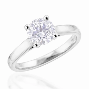 The Round Brilliant Cut Four Claw Platinum Laboratory Grown Diamond Solitaire Engagement Ring