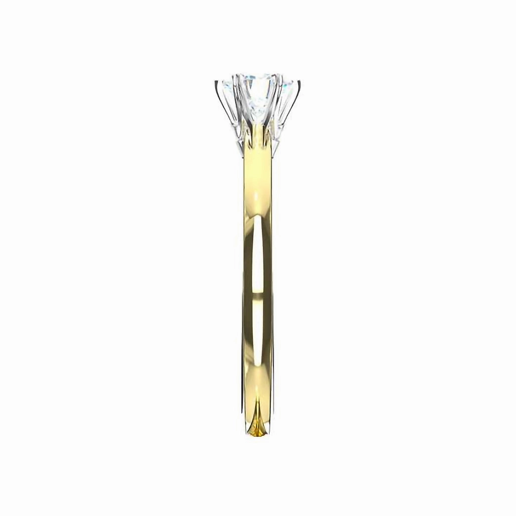 The Round Brilliant Cut Six Claw 9ct Yellow And White Gold Laboratory Grown Diamond Solitaire Engagement Ring