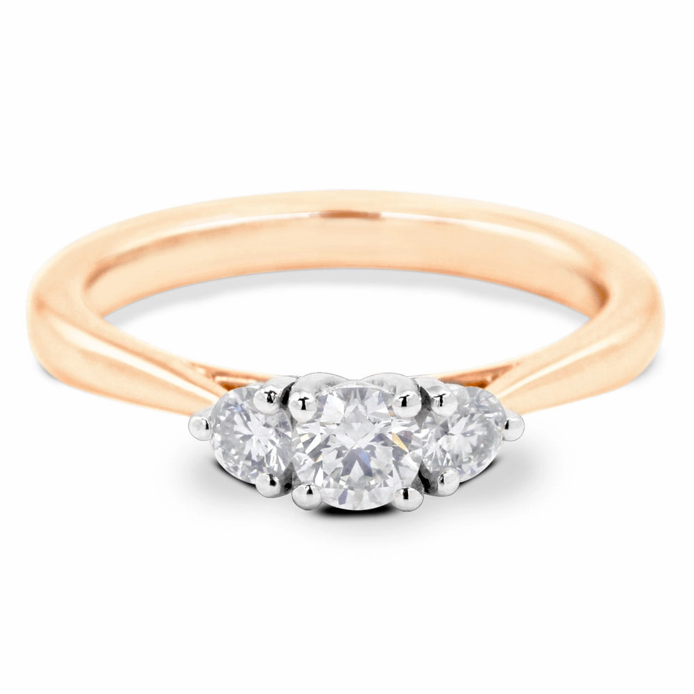 The Senna 18ct Yellow And White Gold Round Brilliant Cut Diamond Three Stone Engagement Ring