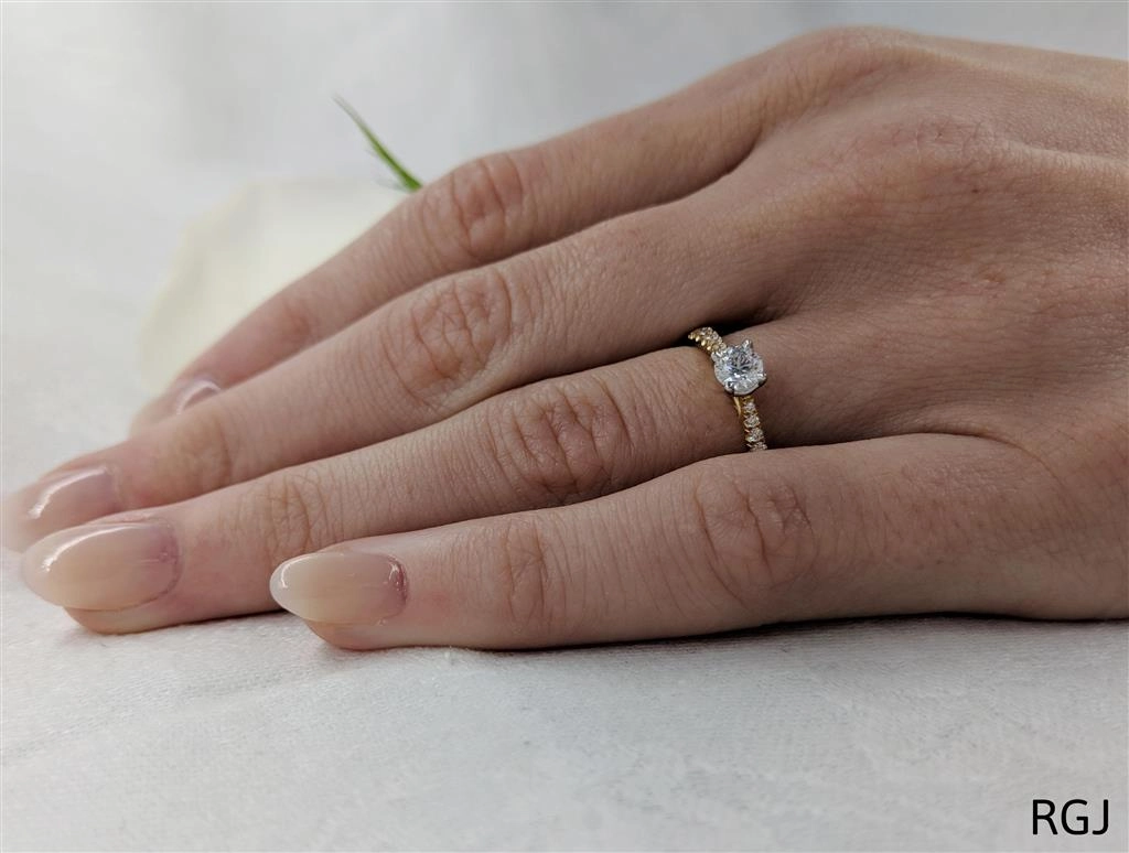 The Skye Classic 18ct Yellow Gold And Platinum 0.30ct Round Brilliant Cut Diamond Solitaire Engagement