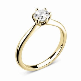 The Sunflower 18ct Yellow Gold Round Brilliant Cut Diamond Solitaire Engagement Ring