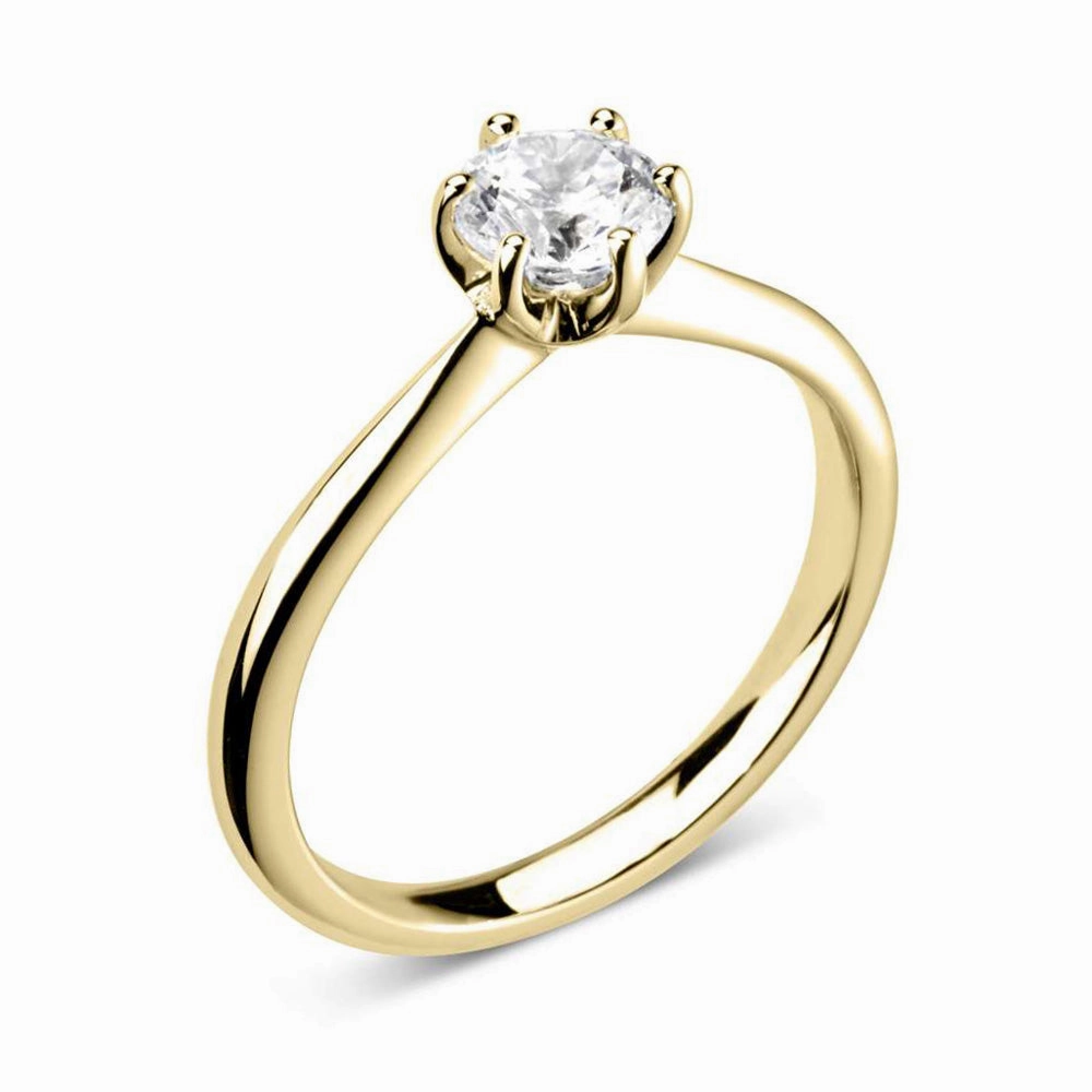 The Sunflower 18ct Yellow Gold Round Brilliant Cut Diamond Solitaire Engagement Ring