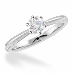 The Sunflower Platinum Round Brilliant Cut Diamond Solitaire Engagement Ring