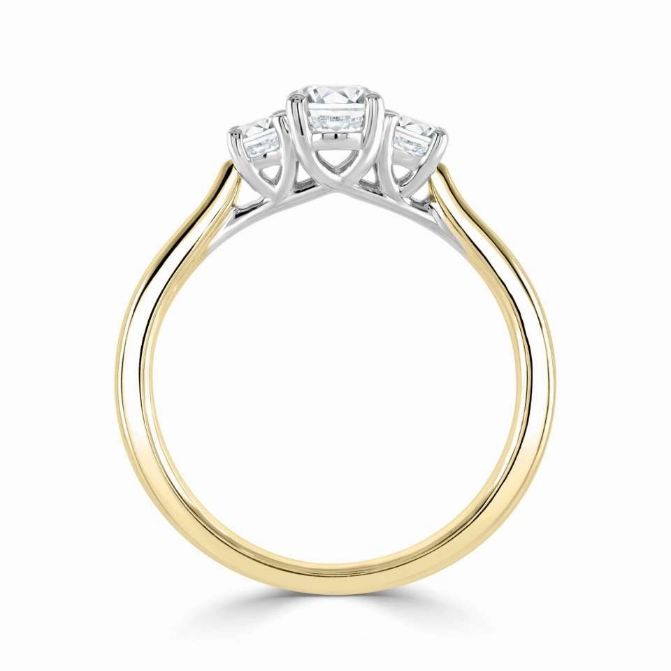 The Trilogy Oval Cut 9ct Yellow And White Gold Laboratory Grown Diamond Three Stone Engagement Ring