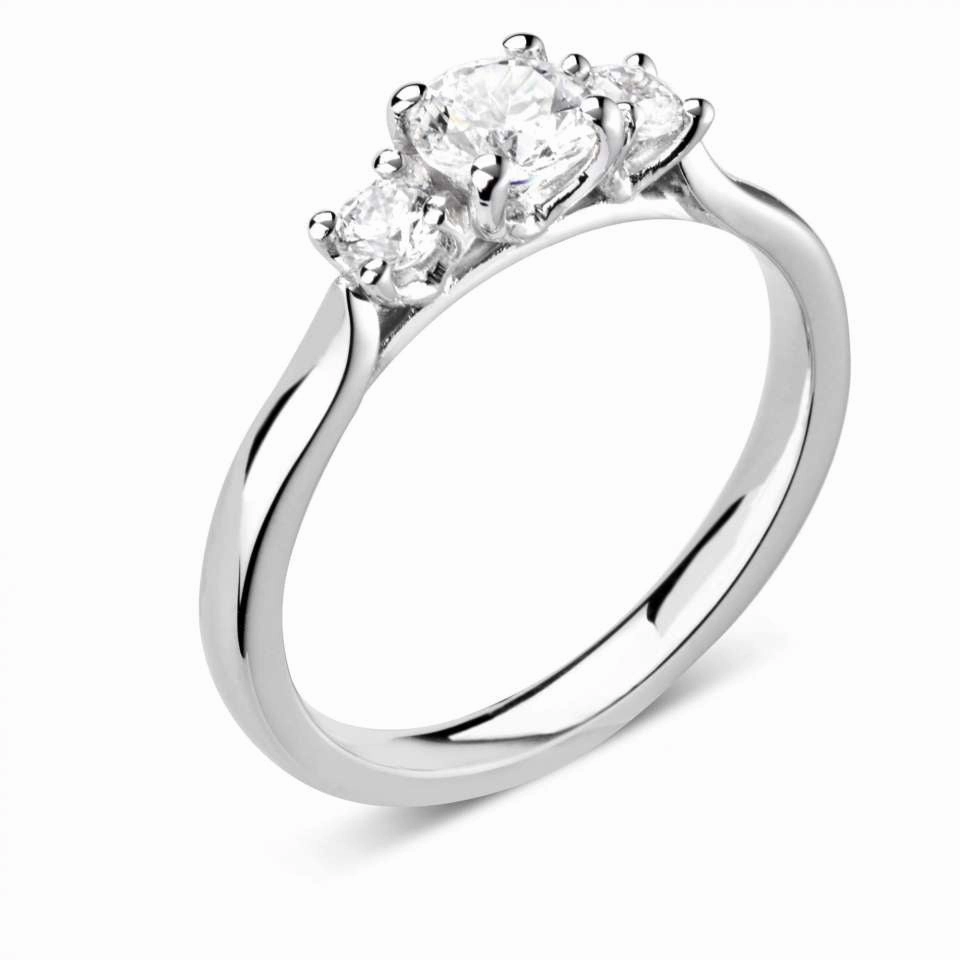 The Trilogy Round Brilliant Cut Platinum Laboratory Grown Diamond Three Stone Engagement Ring