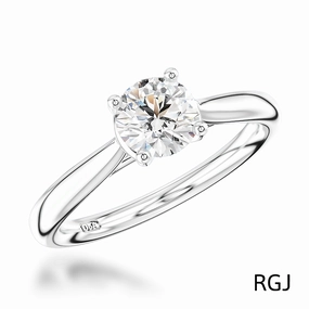 The Tulip Platinum 0.40ct Round Brilliant Cut Diamond Solitaire Engagement Ring