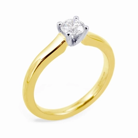 The Violet 18ct Yellow Gold And Platinum Round Brilliant Cut Diamond Solitaire Engagement Ring