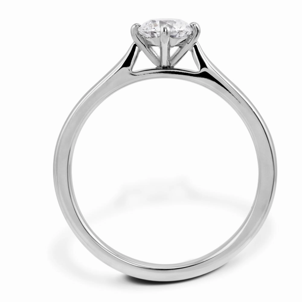The Willow Platinum Round Brilliant Cut Diamond Solitaire Engagement Ring
