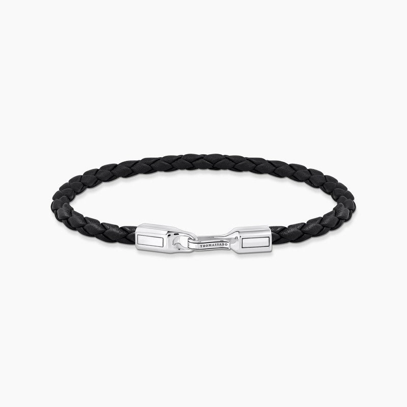 Thomas Sabo Bracelet - Braided, Black Leather
