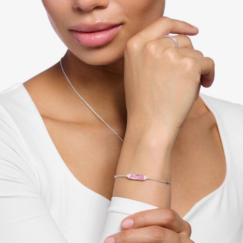 Thomas Sabo Bracelet - Pink And White Stones - Silver