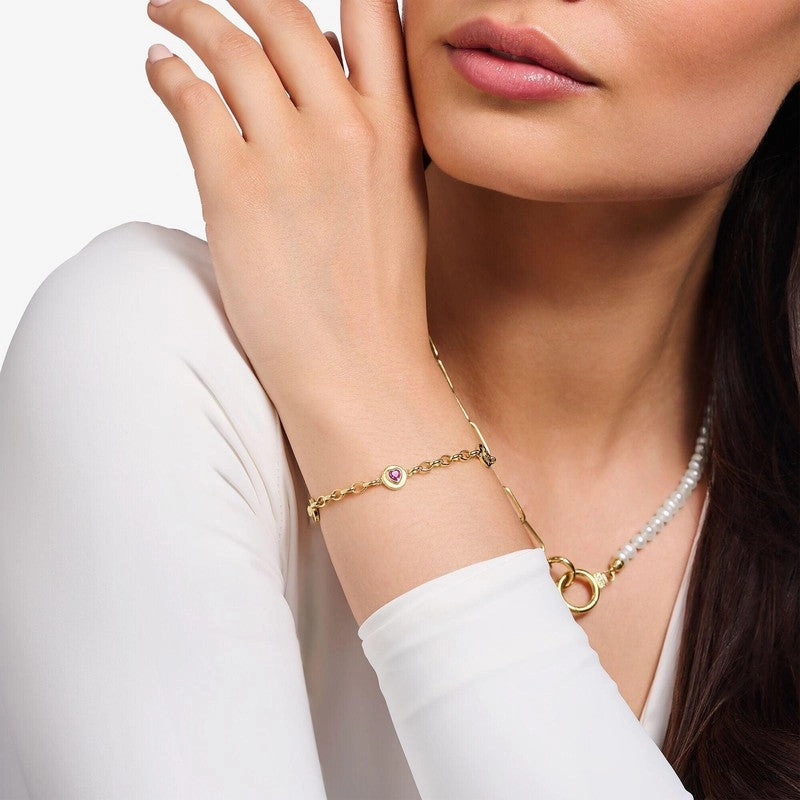 Thomas Sabo Bracelet Yellow-Gold plated with Round Elements and Stones