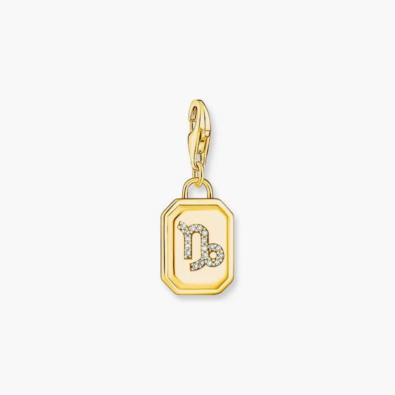 Thomas Sabo Charm Gold-plated Pendant - Zodiac Sign Capricorn with Zirconia