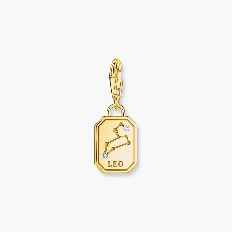 Thomas Sabo Charm Gold-plated Pendant - Zodiac Sign Leo with Zirconia