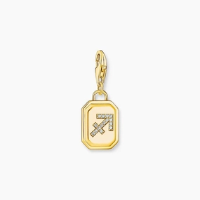 Thomas Sabo Charm Gold-plated Pendant - Zodiac Sign Sagittarius with Zirconia