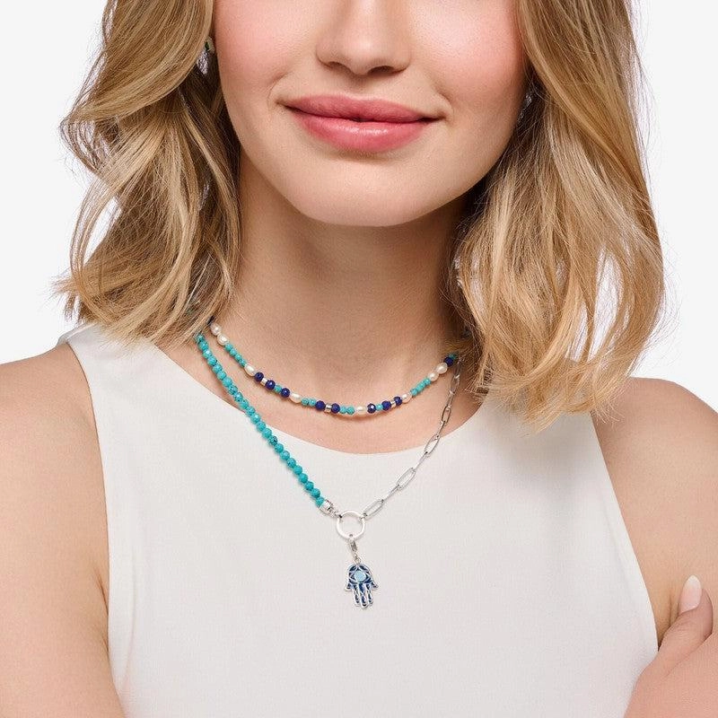 Thomas Sabo Charm Pendant - Blue Fatima Hand