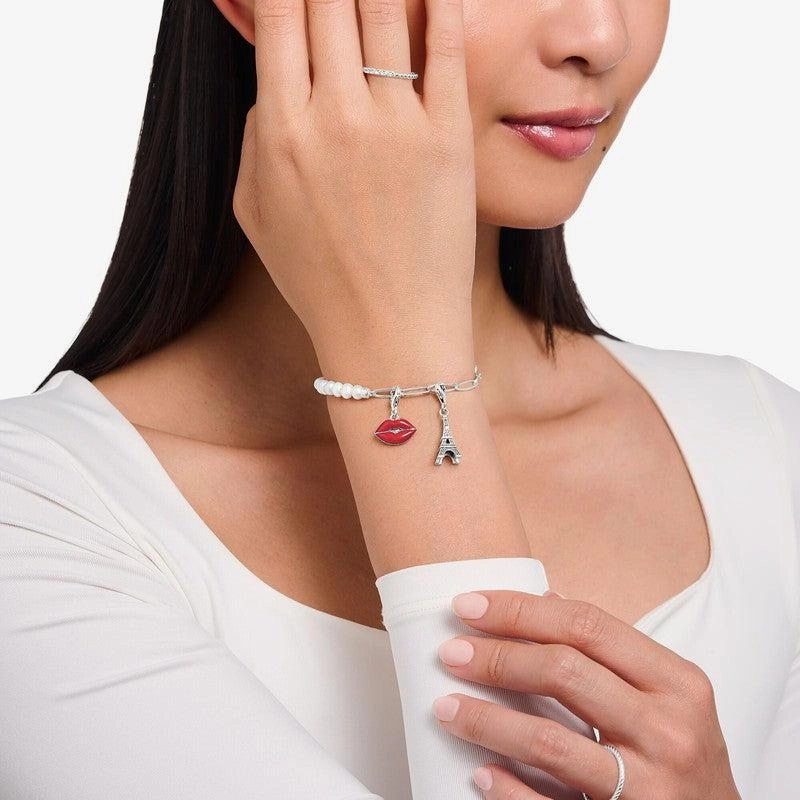 Thomas Sabo Charm Pendant - Eiffel Tower and White Zirconia