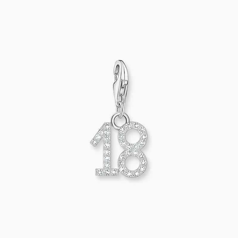 Thomas Sabo Charm Pendant - Number 18 - Zirconia
