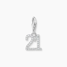 Thomas Sabo Charm Pendant - Number 21 with Zirconia