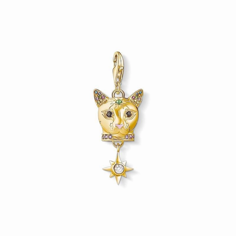 Thomas Sabo Charm pendant Cat gold