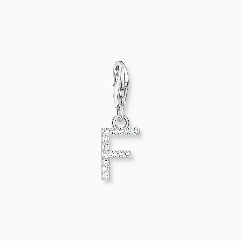 Thomas Sabo Charm Pendant Letter F with White Stones