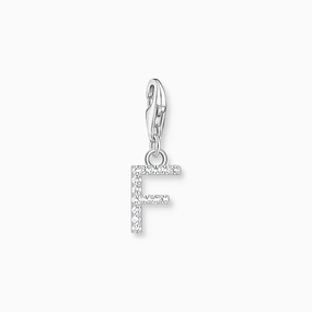 Thomas Sabo Charm Pendant Letter F with White Stones