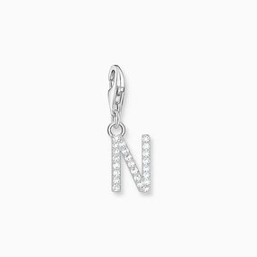 Thomas Sabo Charm Pendant Letter N with White Stones