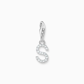 Thomas Sabo Charm Pendant Letter S with White Stones