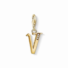 Thomas Sabo Charm pendant letter V gold