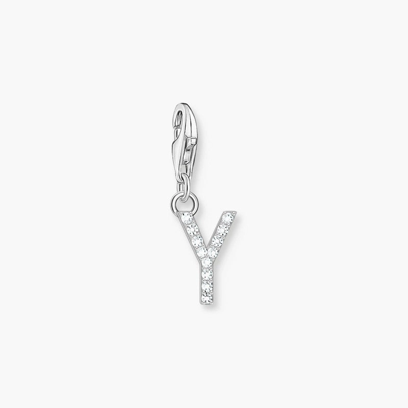 Thomas Sabo Charm Pendant Letter Y with White Stones