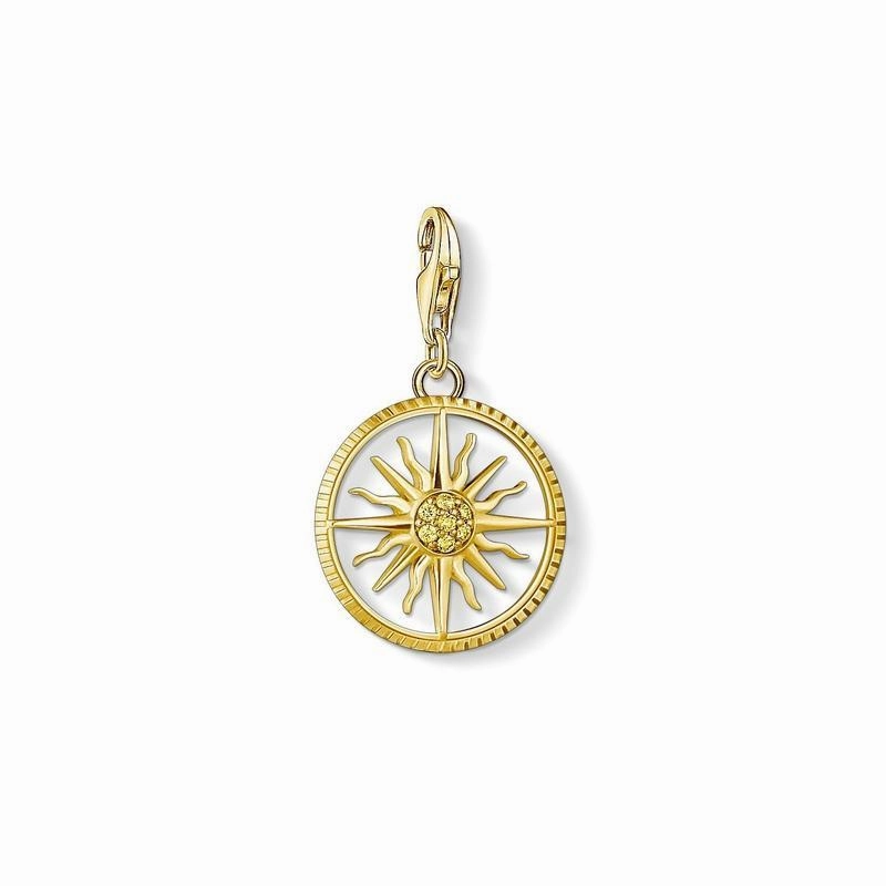 Thomas Sabo CZ Gold Vintage Sun Charm