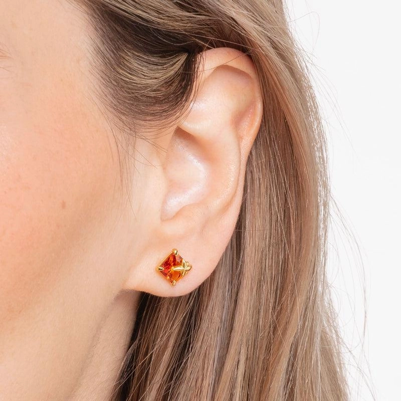 Thomas Sabo Ear studs orange stone with star