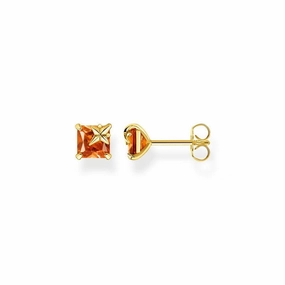 Thomas Sabo Ear studs orange stone with star