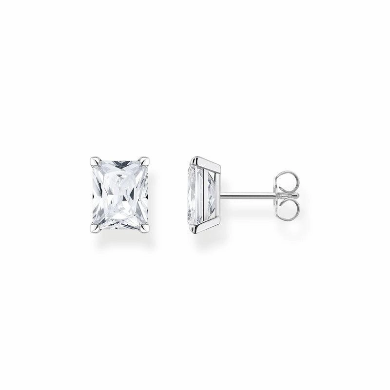 Thomas Sabo Ear studs white stone silver