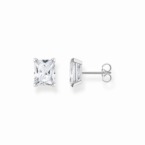 Thomas Sabo Ear studs white stone silver
