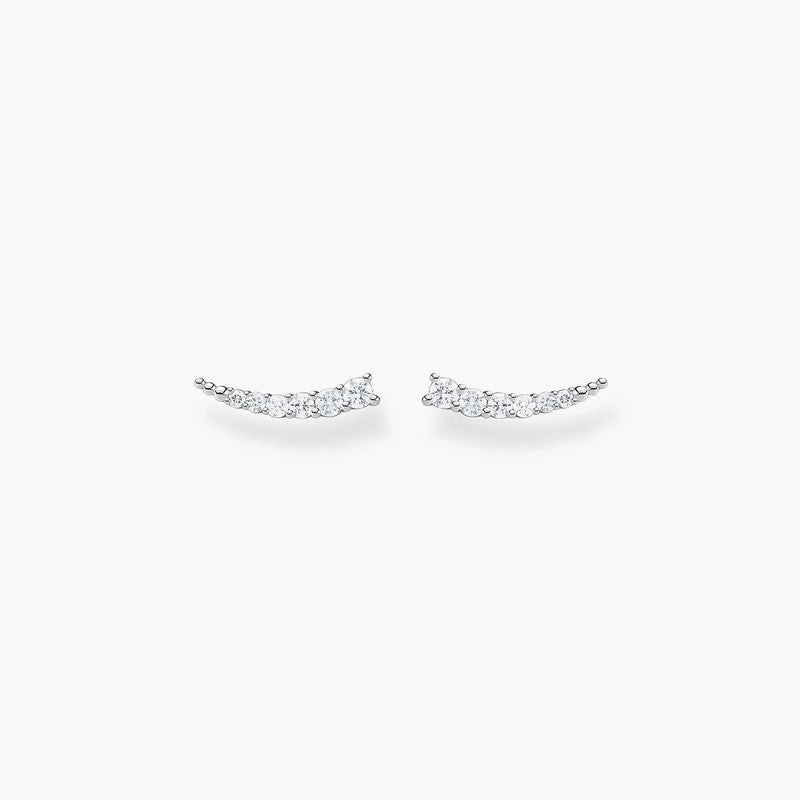 Thomas Sabo Earrings - Ear Climber - White Stones - Silver