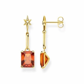 Thomas Sabo Earrings orange stone with star
