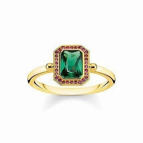 Thomas Sabo Gold Halo Rectangular Ring