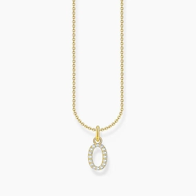 Thomas Sabo Gold-plated Necklace with Letter O & White Stones