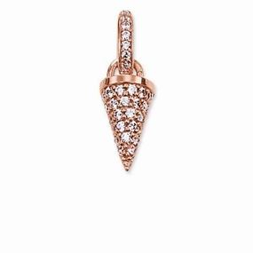 Thomas Sabo Karma Rose Gold Plated White Cubic Zirconia Cone Pendant