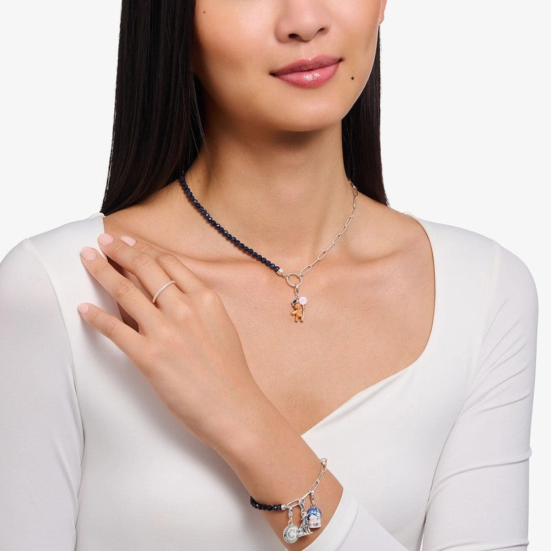 Thomas Sabo Necklace - Dark Blue Imitation Sandstone Beads