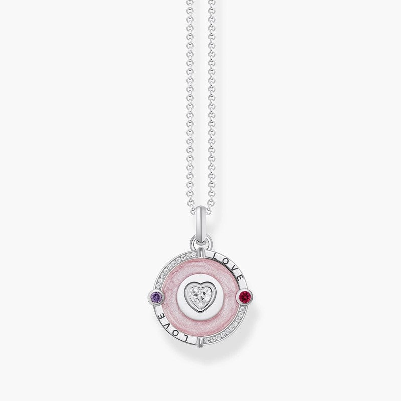 Thomas Sabo Necklace - Pendant with Pinkish Cold Enamel