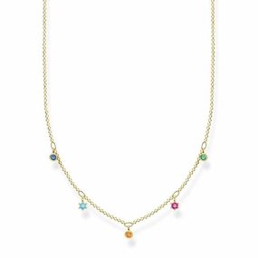 Thomas Sabo Necklace Colourful stones, gold
