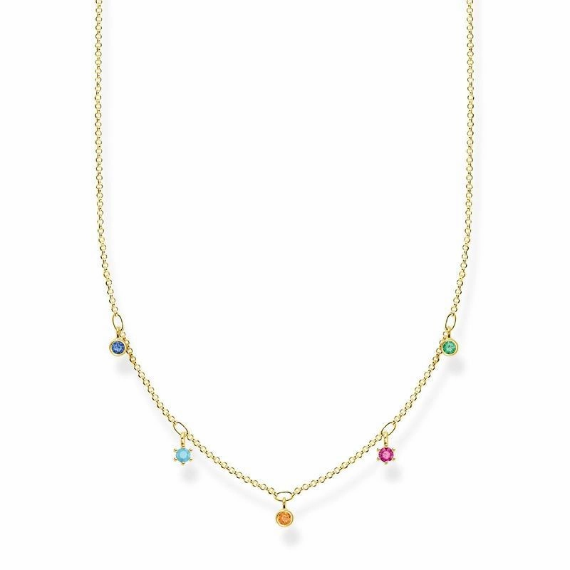 Thomas Sabo Necklace Colourful stones, gold
