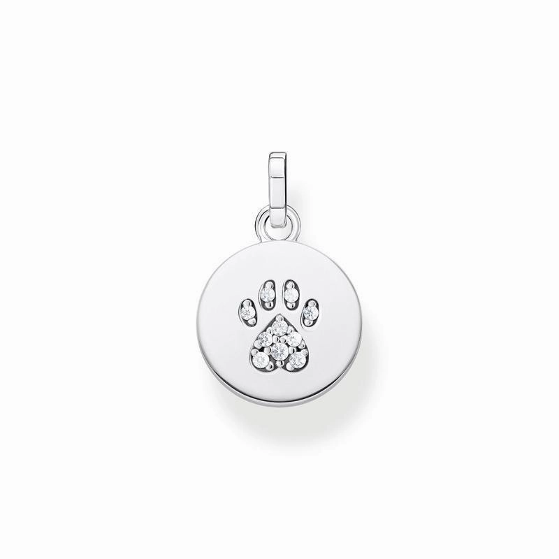 Thomas Sabo pendant disc paw cat silver