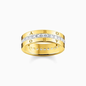 Thomas Sabo Ring - Band - White Stones - Pave Gold